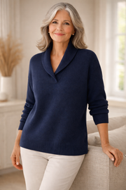 FLASH SALE - Elegant 80s Shawl Collar Pullover | Free Delivery