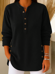 CLEARANCE SALE - Ribbed V-Neck Pullover
