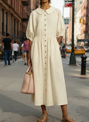 FLASH SALE - Peter Pan Collar Midi Dress | Free Delivery