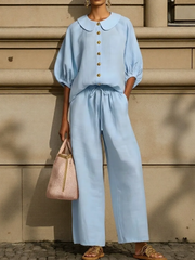 FLASH SALE - Peter Pan Collar 2-Piece Set | Free Delivery