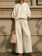 FLASH SALE - Peter Pan Collar 2-Piece Set | Free Delivery